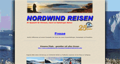 Desktop Screenshot of presse.nordwindreisen.de